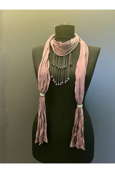 Gönülden Tasarım 180 cm Necklace Look Chained Women's Scarf Shawl