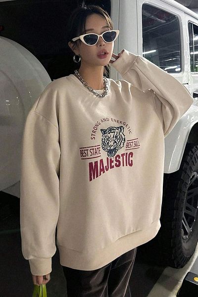FAVORİST Φούτερ με λαιμόκοψη Majestic printed