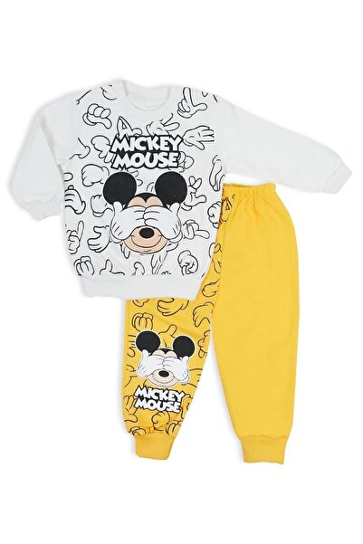 Bebelop Erkek Çocuk Mickey Mouse Resim Baskılı 2li Alt Üst Eşofman Takım