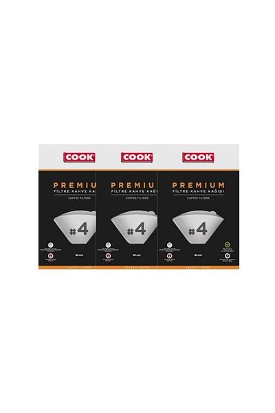 COOK Premium Filter Coffee Paper - Size 4 (3 Packs 240 Pieces)