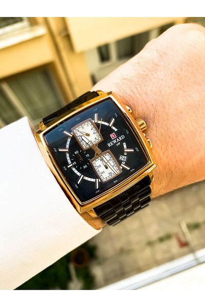 Reward Square Steel All Functions Active Men's Wrist Watch