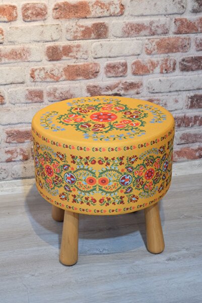 Mi Puf Fas Desenli Bohem Dekoratif Puf