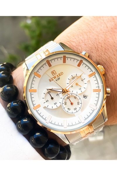 Reward Men's Wristwatch and Bracelet Combini - Steel