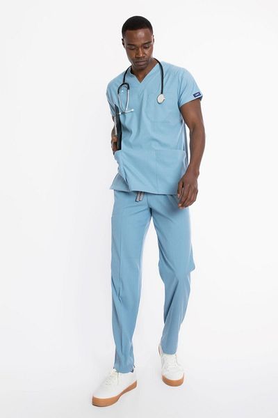 Uçak Medikal Costum chirurgical Alice Blue Core-Flex Lycra