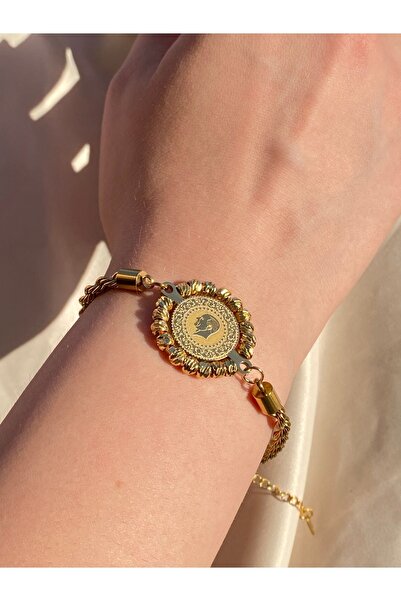 Inure Jewelry Realistic Gold Altın Kaplama Kuyumcu Model Çelik (KOLYE & BİLEKLİK) 2'li Set