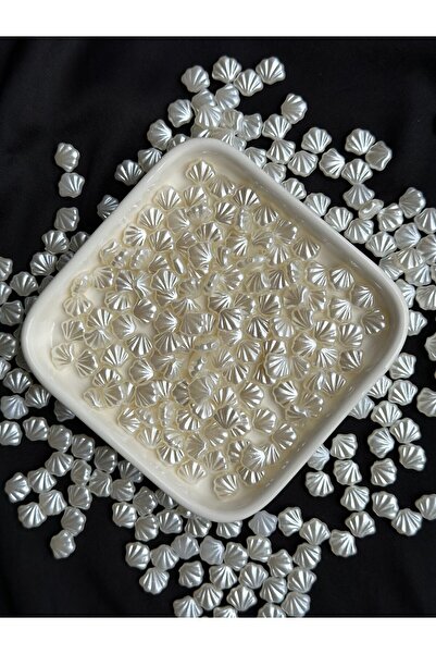 Bijumix Aksesuar 100 Adet Beyaz Sedefli Deniz Kabuğu Midye Istiridye Inci Bon...