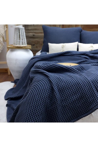 Cyc Atelier طقم غطاء وسادة مكون من قطعتين من القطن بنسبة 100% من OEKO-TEX، غطاء وسادة مقاوم للعرق باللون الأزرق الداكن مقاس 50x70