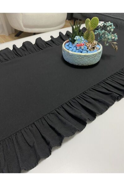 LILYUM Cotton Polyester Frilly Runner 40X110 cm