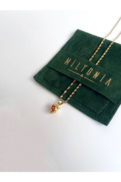 Miltonia Zircon Stone Red Strawberry Necklace