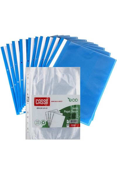 Cassa قرطاسية رنا 10 قطع ملف سلكي أزرق 100 كيس ملف