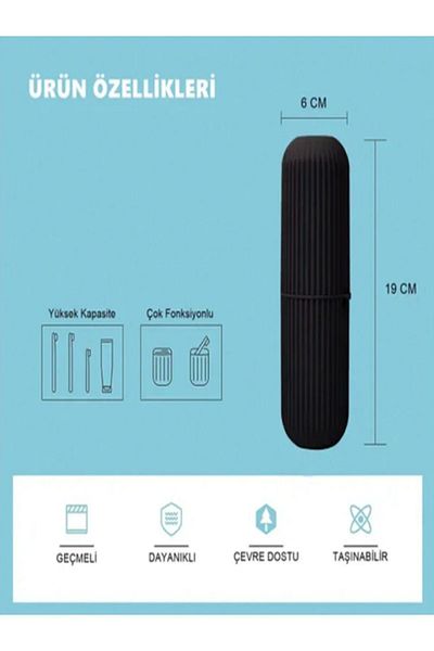 Lova Gray Toothbrush and Paste - Travel Storage Container, Multi-Purpose Organizer