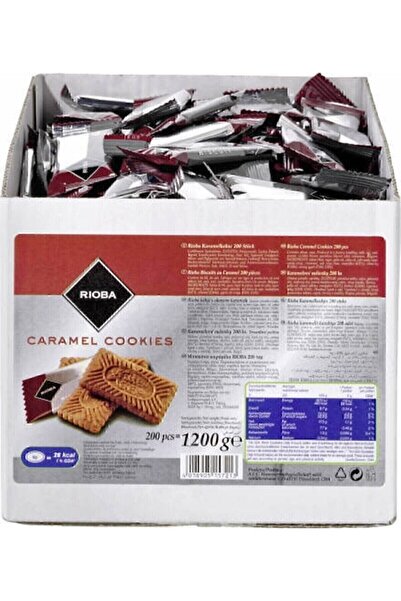 Rioba Karamel Bisküvi Ayrı Ayrı Paketlenmiş 200*6gr 1200 gr 1 Kutu