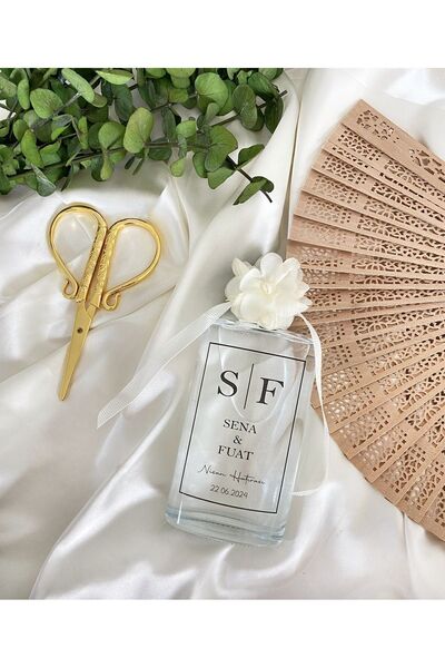 Gami Handmade Cam Şişe 200 ml Misafir Kolonyası Söz, Nişan, Nikah, Mevlüt, Do...