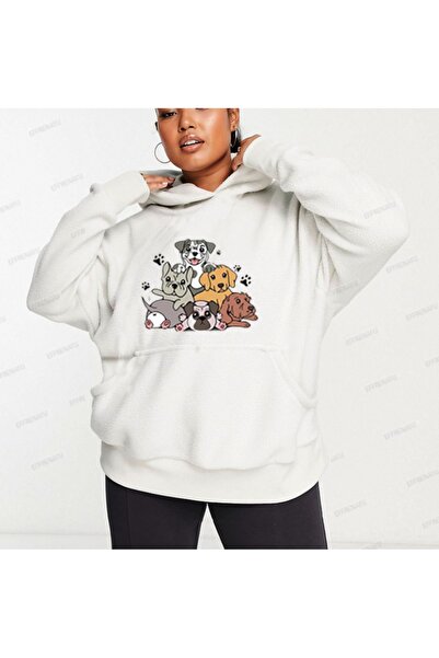 EFFRENATU Printed Hooded Oversize Sweatshirt