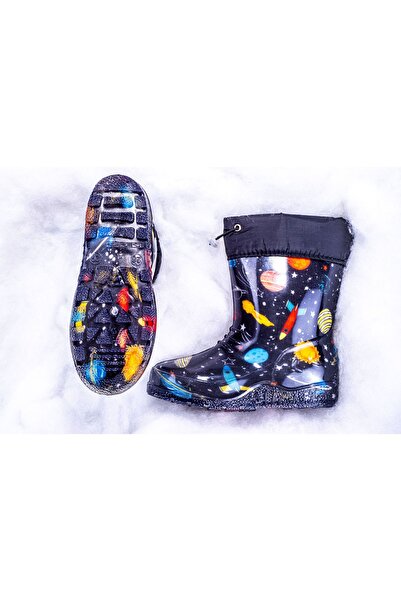 ZENEGE Çocuk Çizme Kürklü Yağmur Ve Kar Botu