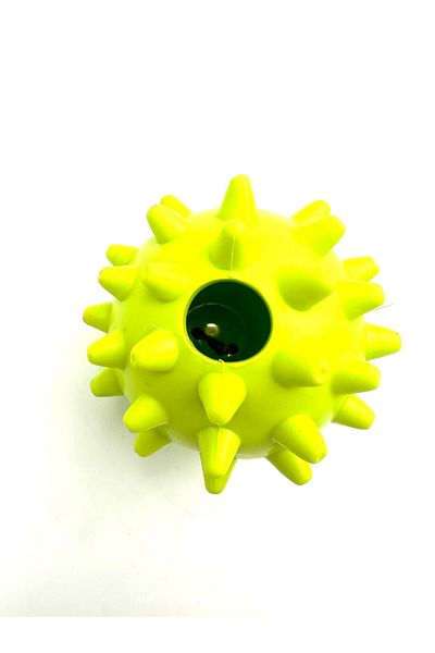 Tasma Market Teeth Scratching Prize with Green Bell - Placable Dog Ball Toy