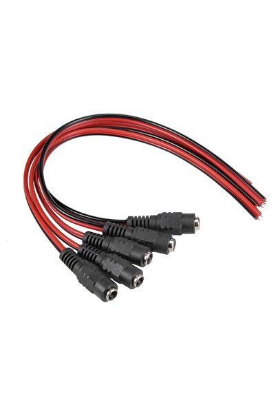 BK Teknoloji 5 Adet 5.5x2.1mm Dc 12v Dişi Cctv Led Güç Kablosu