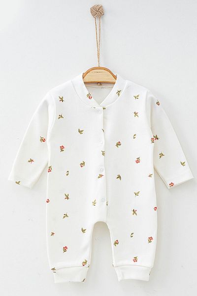 Beniizle Girl's Jumpsuit - Tulip Pattern and Snaps