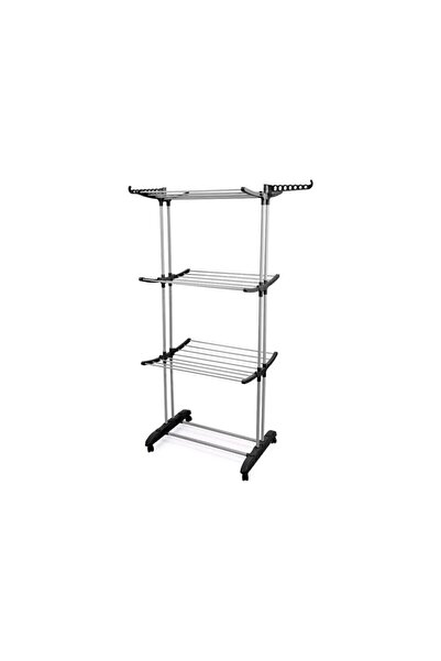 Genel Markalar Metal Casılda Home Fit 3 Katlı Çamaşır Kurutma Askısı Gri 3