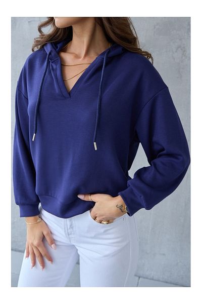 Elif Özbey Butik Navy Blue Modal Hooded Sweat