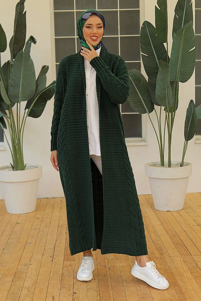 Pamuk Butik Γυναικεία Πλεκτή Ζακέτα Πλεκτό Ολόσωμο Δαχτυλίδι
