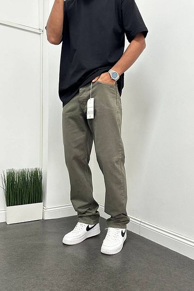 Denim Shorty Khaki Green Color Basic Baggy Pants