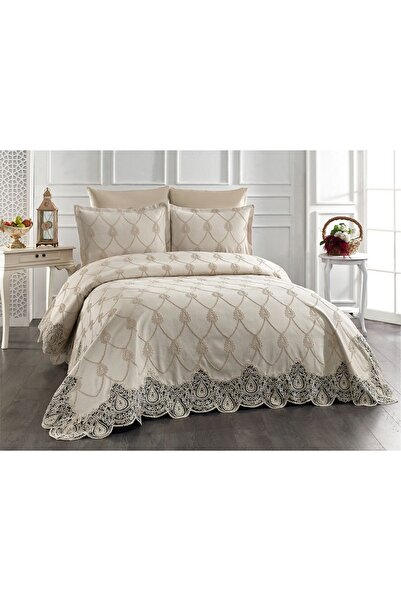 Levanzo Çift Kişilik Pike Takımı İnci Bej