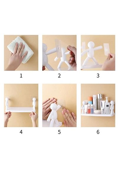 Keyfi Sepet Self-Adhesive Bathroom Shelf Style Organizer Organizer - 1 Piece Garbage Man Shelf