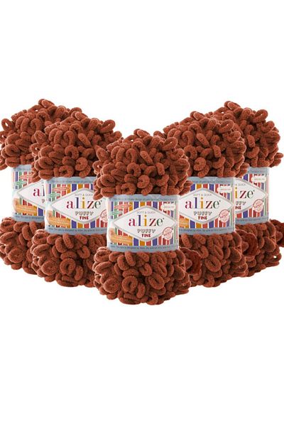 Alize Fine Hand Knitting Yarn 5 Pack - 90 Tan - 100 Gr. 14.5 Mt. Finger Knitting Yarn