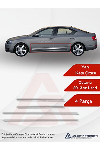 as aktif otomotiv oto krom aksesuarları Skoda  Octavia 3 (A7) SD Yan Kapı Çıt...