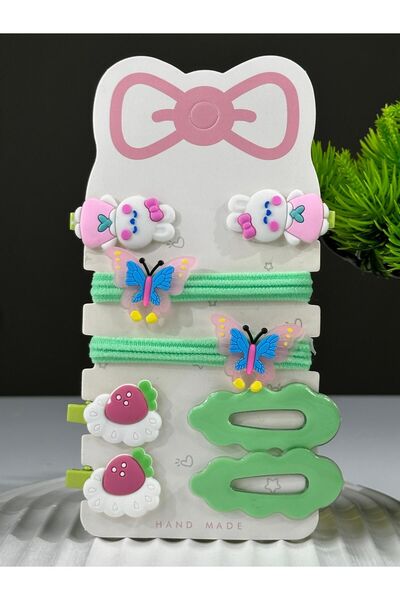 Chocuk Set of 8 Figured Cute Collet Rubber Snap Card Buckle
