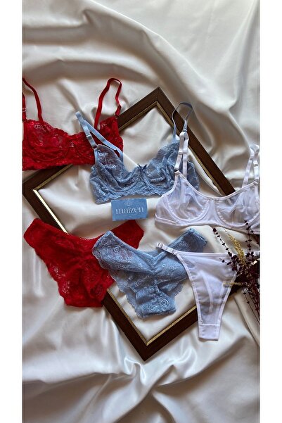 MAİZEN Γυναικείο σετ σουτιέν χωρίς επένδυση και χωρίς κάλυμμα, 3 τεμαχίων