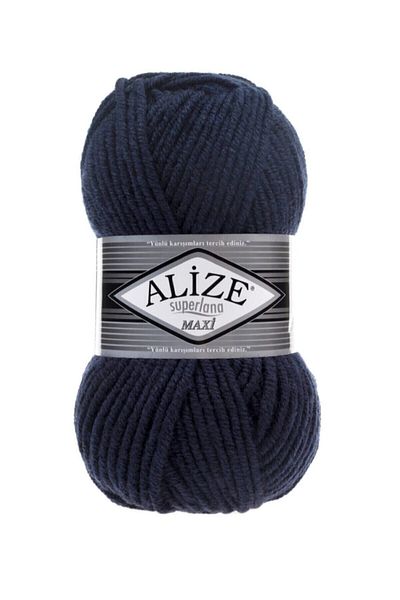 Alize ( 5 Τεμάχια ) Superlana Maxi 58 Σκούρο Μπλε Νήματα Πλεκτού Χειροποίητου Γιλέκου Μπουφαν Νήμα Σκάρφ Πουλόβερ