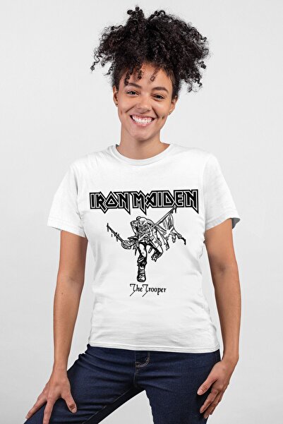 ROCKANDROLL Iron Maiden bela majica kratkih rukava za žene T-shirt