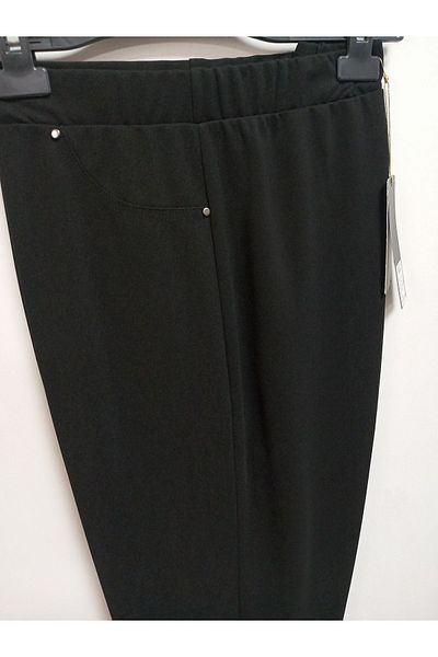 AKŞEN GİYİM LARGE SIZE ENINE NECK LYCRAL SCUBA CREPE FABRIC METALL POCKET WAIST ELASTIC CLASSIC CUT MOTHER'S PANT