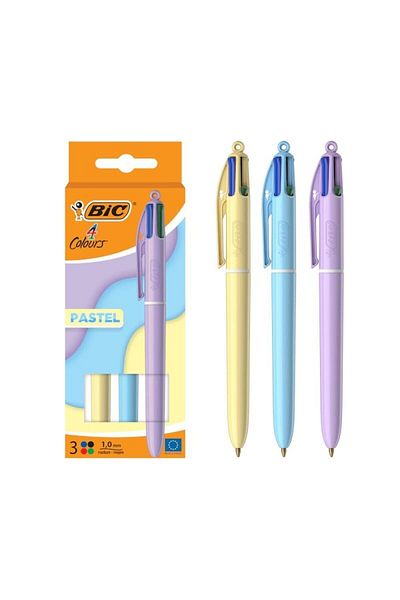 Bic Set of 3 Pastel Ballpoint Pens - 4 Colors
