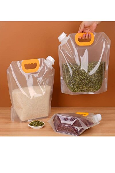 Acarlar Ticaret 2Pcs Food Storage Bag, Sealed Moisture-Proof Pulses and Grains Storage Bag with Lid,