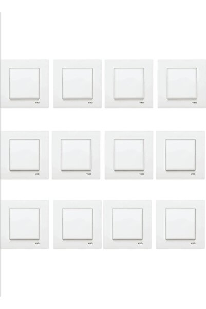 VİKO Karre Anahtar Açma Kapama Düğmesi 12 Li Set Çerçeveli