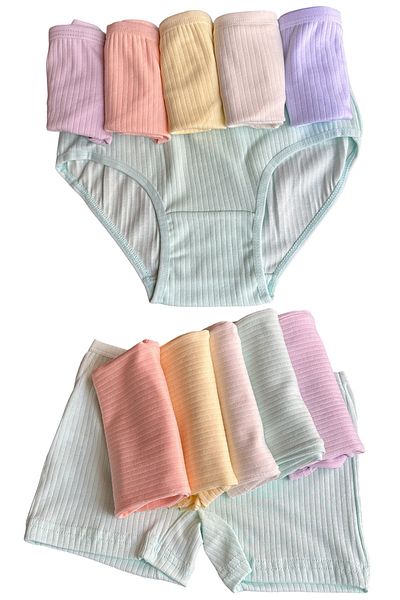 Dondeza Fete Dondeza - Set de 6 boxeri și chiloți din bumbac lycra colorat