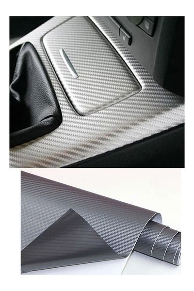 MeyZone Carbon Fiber Foil Air Channel Vehicle Upholstery Covering Foil Gray 30 Cm X 1 Meter