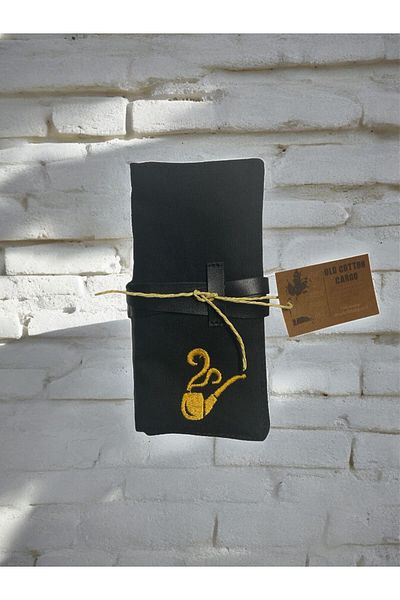 Old Cotton Vintage Unisex Quality Tobacco Cut Design Wallet Bag - 28 cm 19 cm