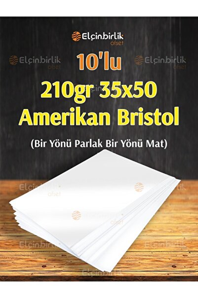 elçinbirlik 210gr 35x50 10'lu Amerikan Bristol Karton