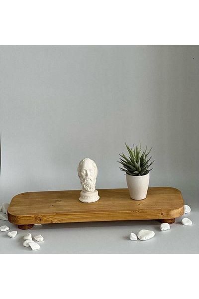 İKLİMHOME Natural Wooden Standing Presentation Holder