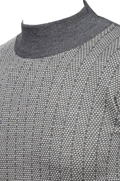 Çizgi Triko Ριγέ Πλεκτά Ανδρικά Πλεκτά Πλεκτά Πουλόβερ με μισό ζιβάγκο με μοτίβο ατσάλινο πλεκτό κλασικό καλούπι - 5007B