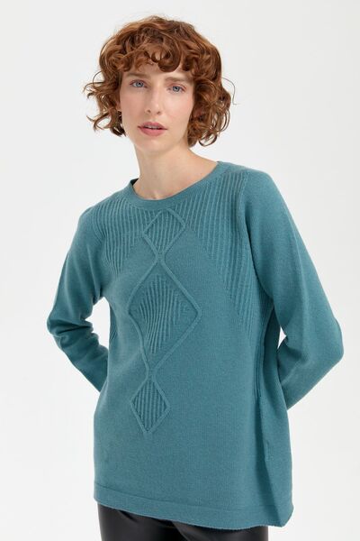 Desen Triko Πλεκτό Μαύρο Πουλόβερ Μαύρο Μάλλινο Μόσχας - Ολόσωμο λαιμόκοψη, χωρίς ραφές