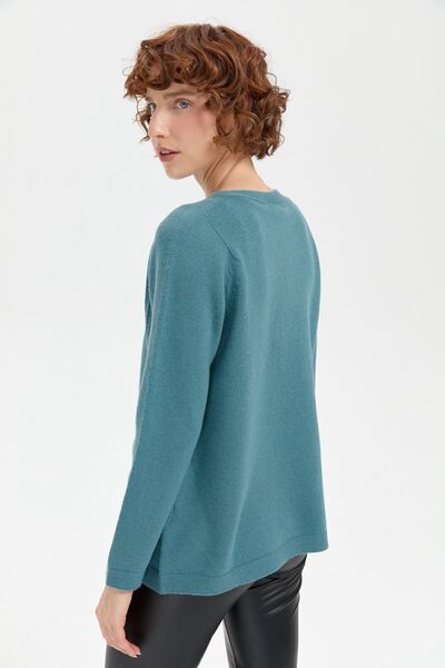 Desen Triko Πλεκτό Μαύρο Πουλόβερ Μαύρο Μάλλινο Μόσχας - Ολόσωμο λαιμόκοψη, χωρίς ραφές