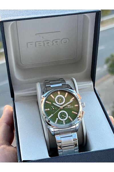 FERRO 30 Mt Waterproof Men's Wristwatch - Steel Cord, Chronograph Function Efm.40126.A6