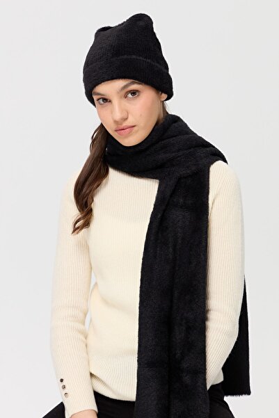 Desen Triko Women's Knitwear Aphrodite Scarf Black