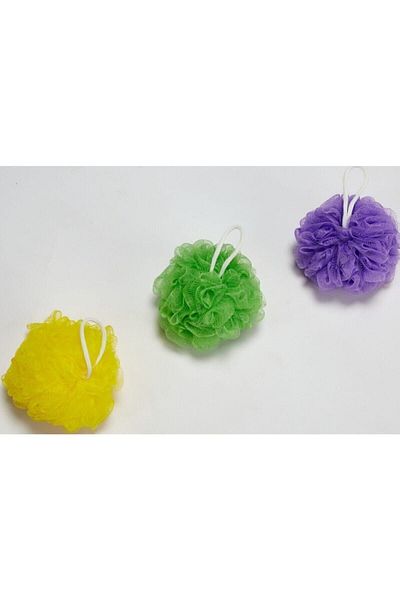 Vonkap 3 Pieces Bath Washcloth Set - Pouf and Dowry Washcloth