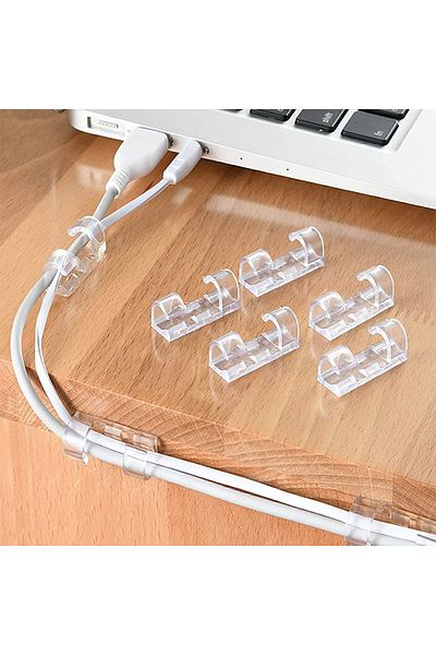 SAVORYHOME 40pcs Cable Organizer Wall Tile Glass Cable Holder Adhesive Clip Cable Fixing